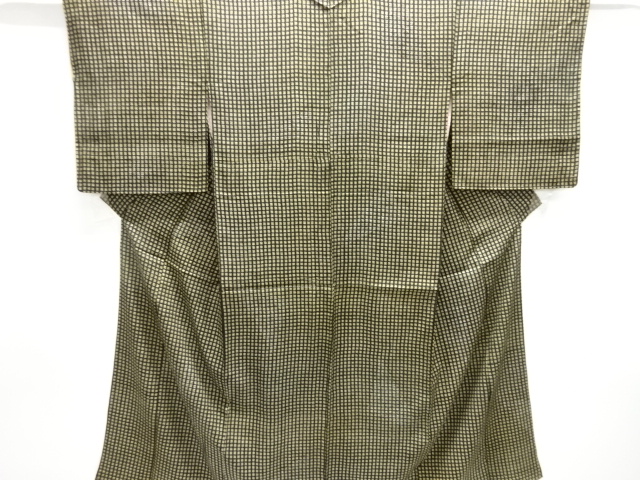 大正ロマン　変わり格子模様着物